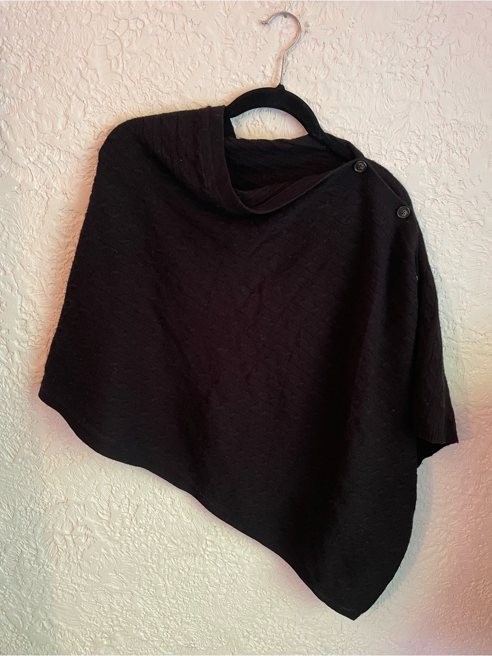 Orvis Women's Wool Cashmere Asymmetric Button Poncho Sweater